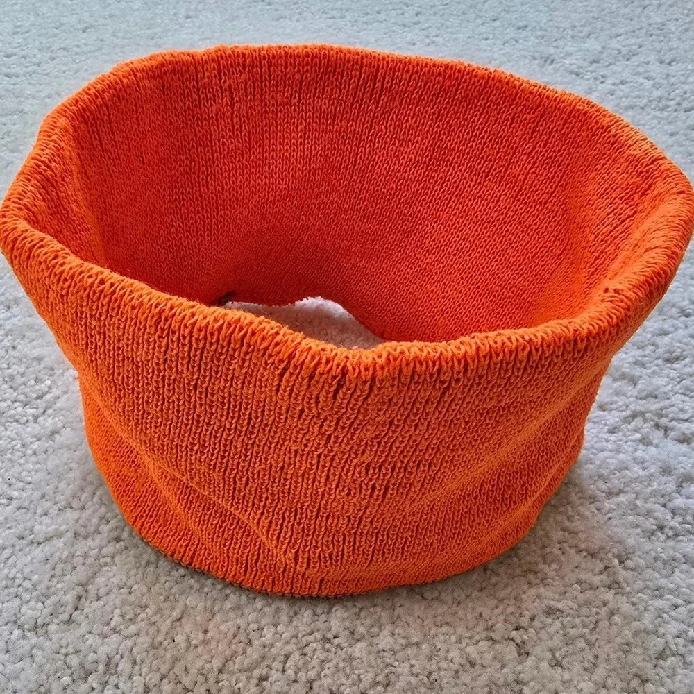 Blaze Orange Hunting Neck Warmer Gaiter Ear Band‎ 1980s Vintage